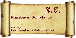 Nuszbaum Borbála névjegykártya